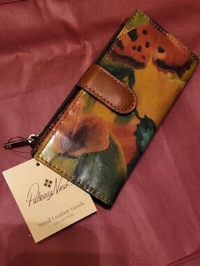 Patricia Nash Nazari Watercolor Butterfly Leather Wallet Ea